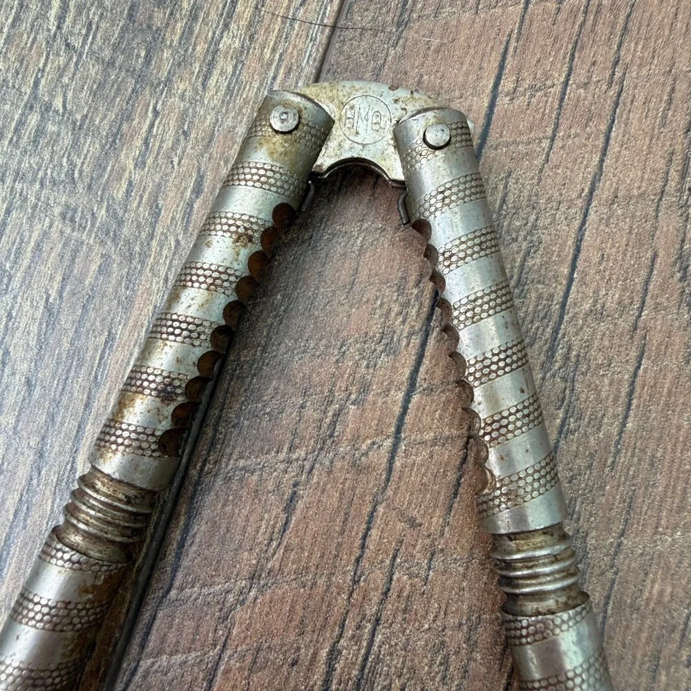 Antique HMCo Nutcracker Pair Embossed Silverplate Rustic‎ Patina Victorian Lot